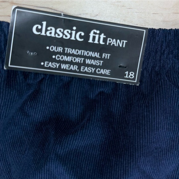 NEW Alfred Dunner Corduroy Pants Comfort Elastic Waist 18 Regular Length Navy - Picture 6 of 8